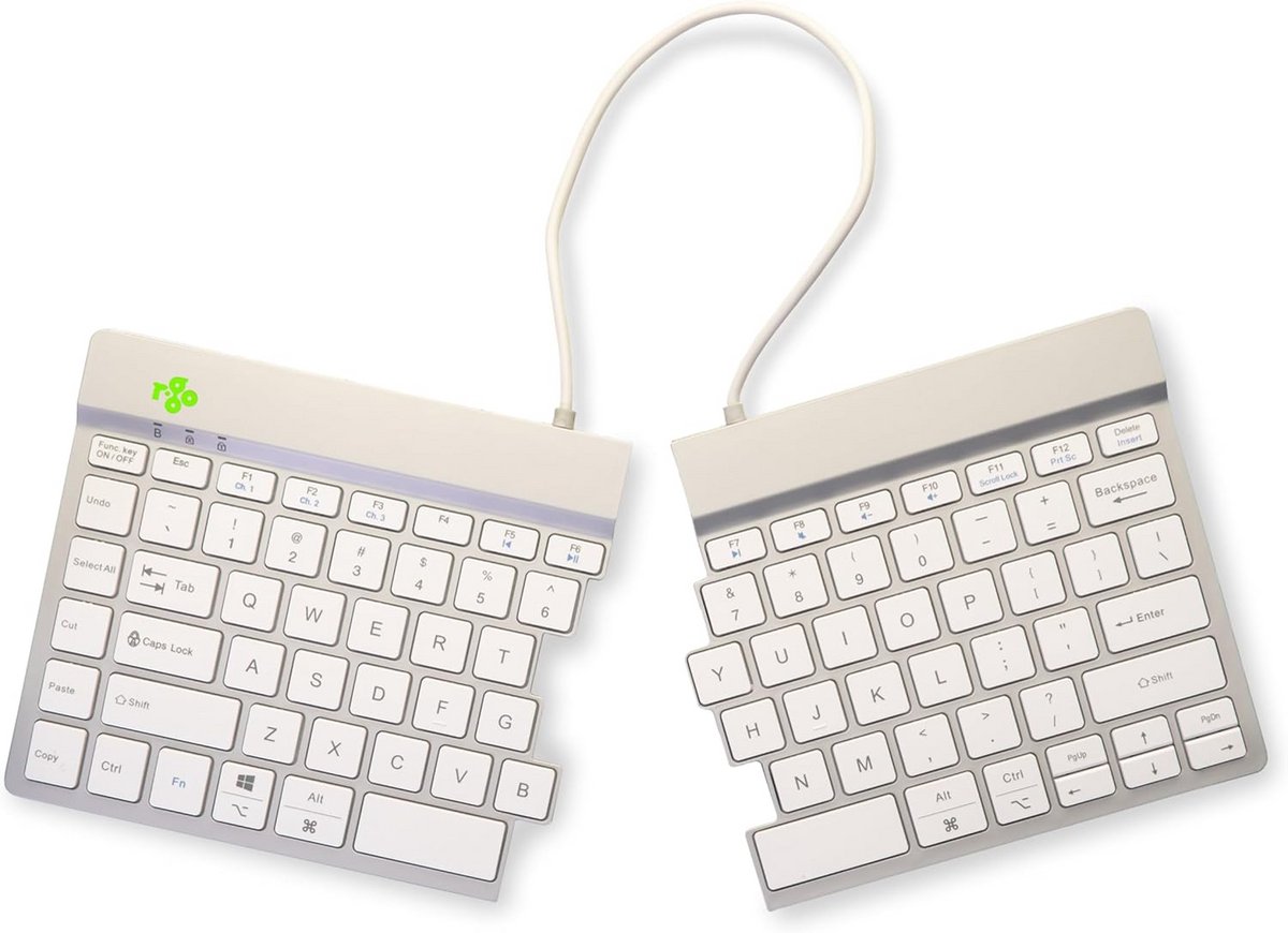 Ergonomisch Splittoetsenbord met Bluetooth 5.0 en Oplaadbare Functie - QWERTY (US) Indeling