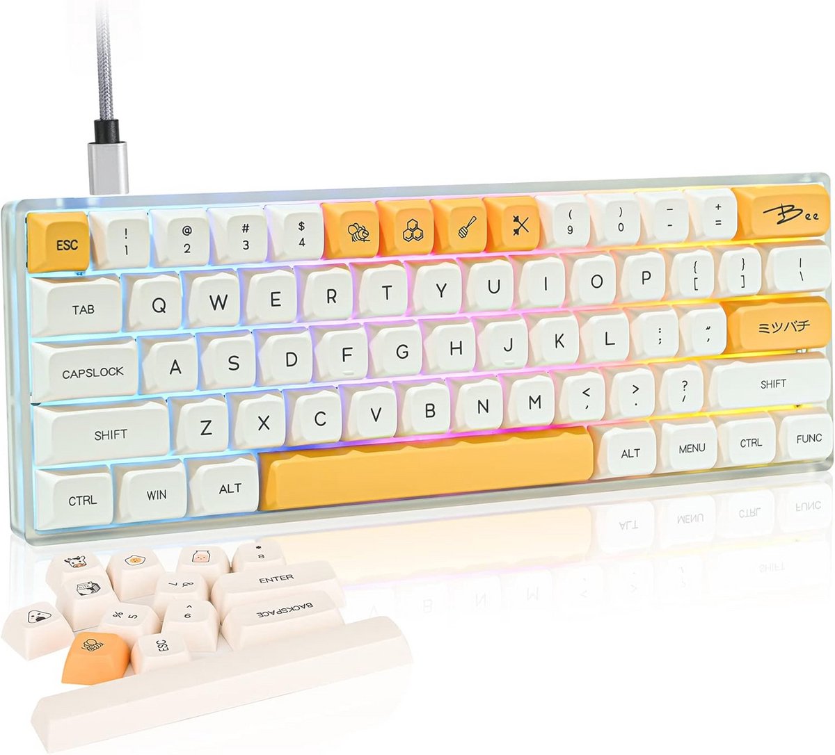 Compact Mechanisch Gaming Toetsenbord met RGB Verlichting en Hot Swappable Switches