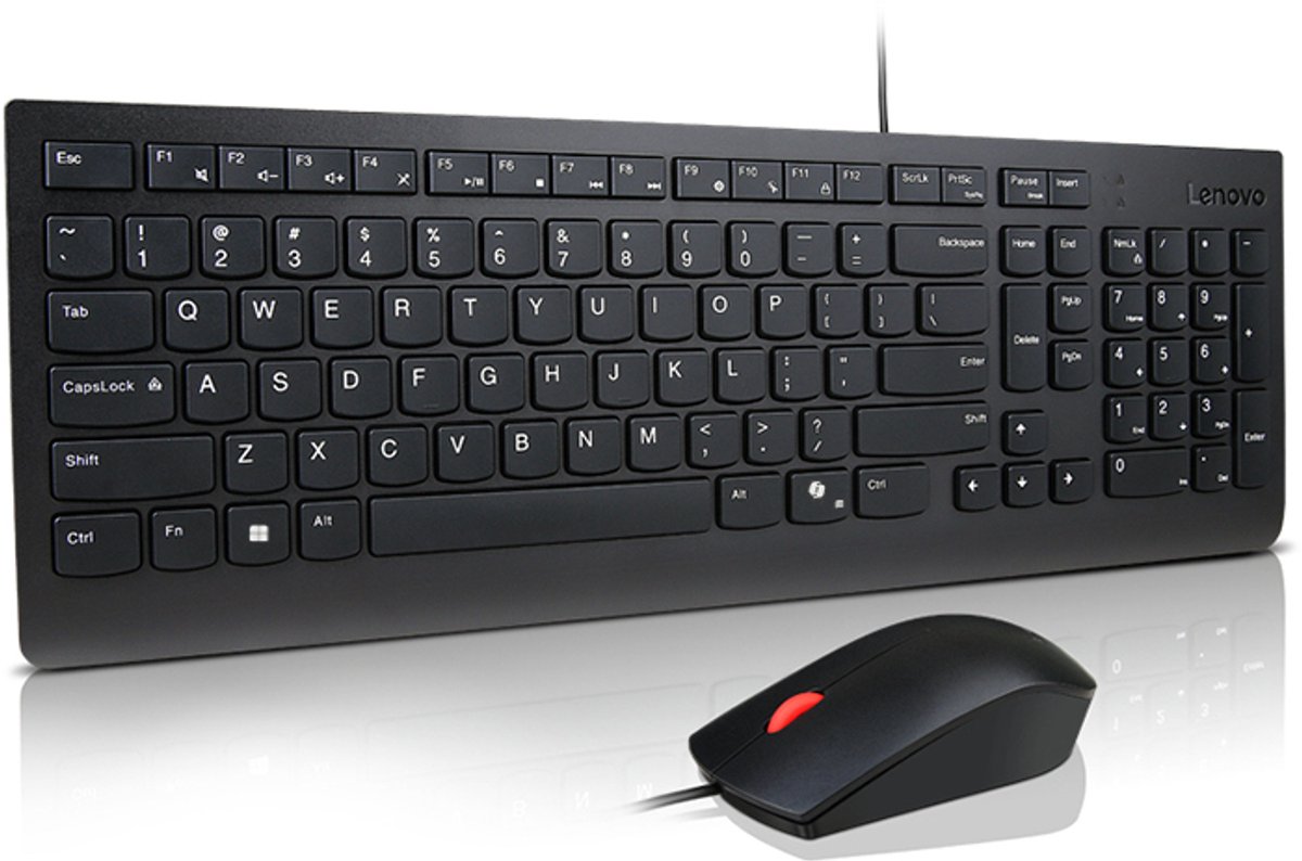 Lenovo Essential bedrade toetsenbord en muis combinatie (Copilot ready) - QWERTY (VS Internationaal) - Zwart