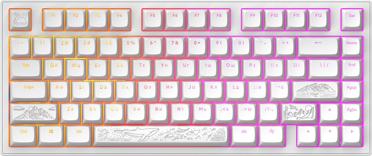 Dark Project ALU Terra Nostra - Mechanisch Gaming Toetsenbord ANSI (UA) - Wit