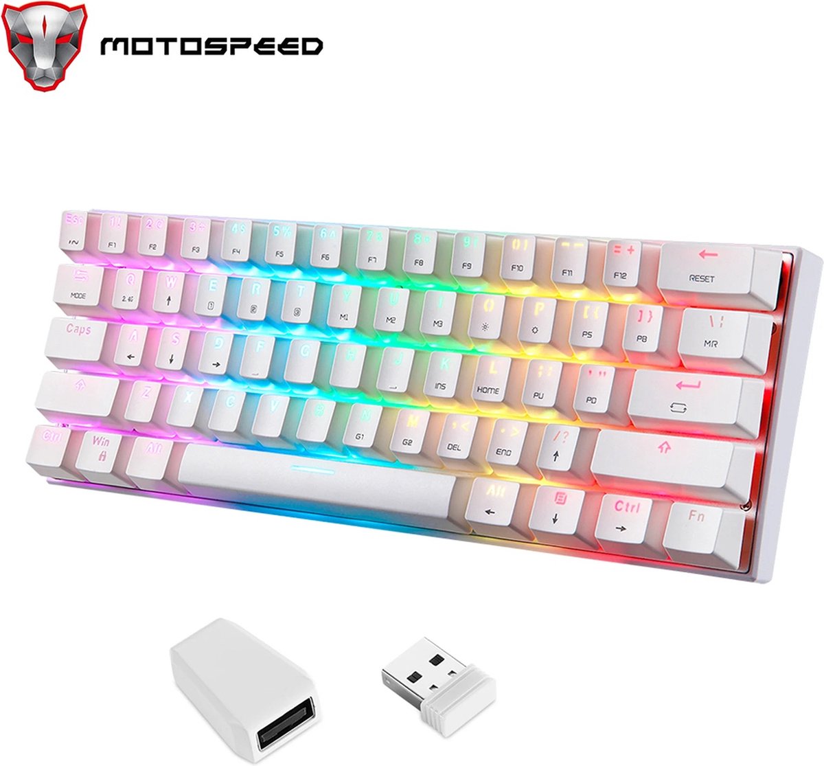 X-Qlusive 60% Mechanical Gaming Keyboard - RGB Verlichting - Wit Mechanisch Toetsenbord - White