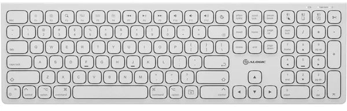 Alogic ASKBT3M toetsenbord Thuis/Werk Bluetooth QWERTY Amerikaans Engels - Wit