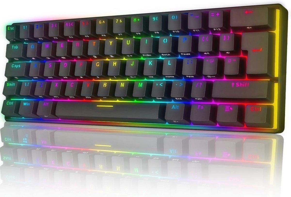 Mechanisch Gaming Toetsenbord 60% met RGB Backlight en Volledige Anti-Ghosting