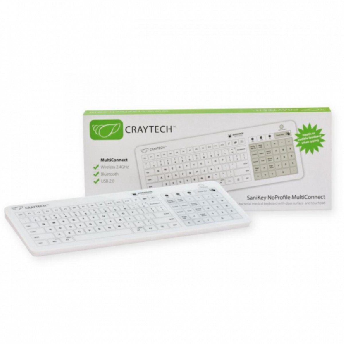 Craytech SaniKey NoProfile MultiConnect Medisch toetsenbord