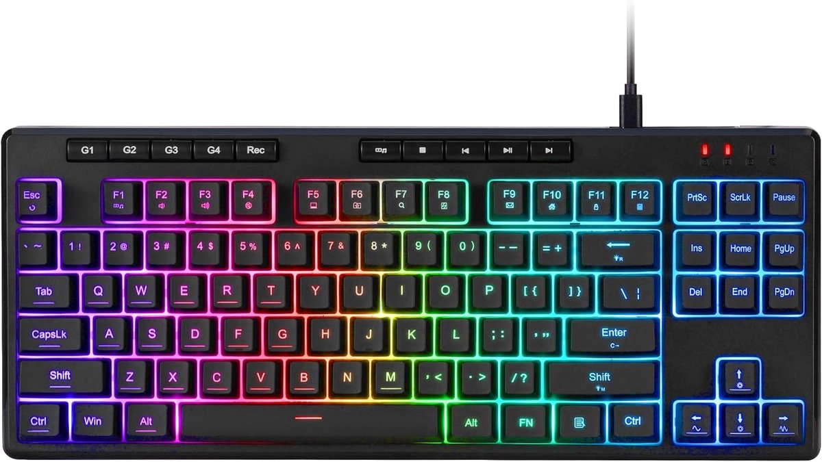 Gamingtoetsenbord met RGB-achtergrondverlichting en macrotoetsen - Mechanisch aanvoelend TKL ontwerp