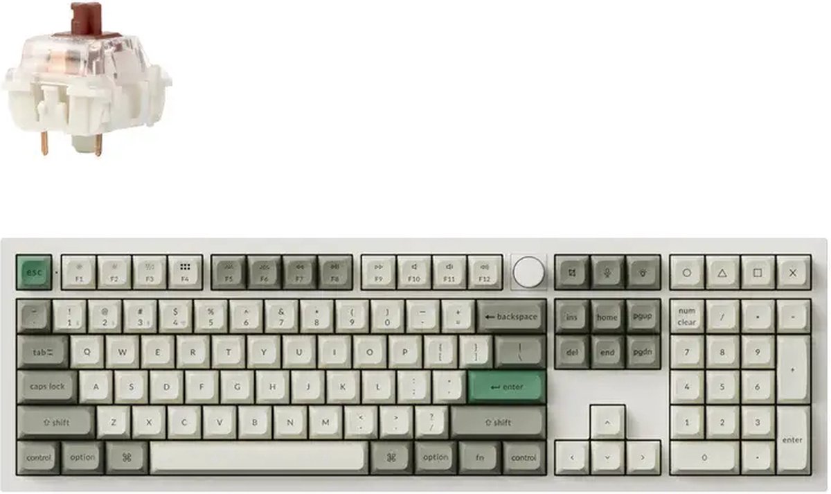 Keychron Q6 Max QMK/VIA toetsenbord brown switch wit