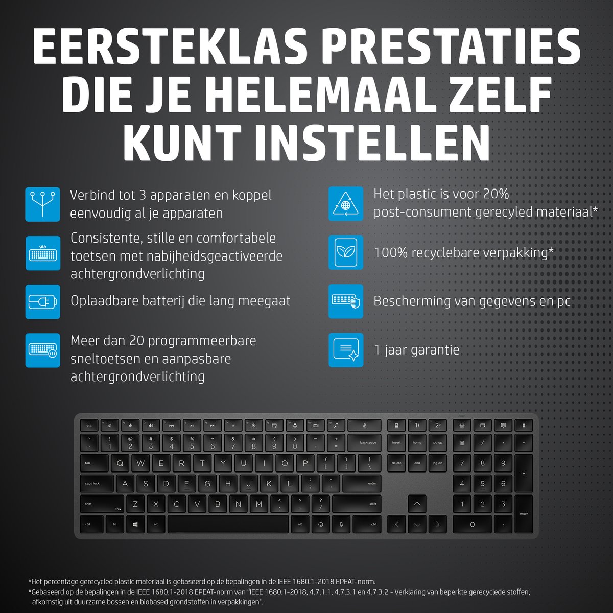 HP 975 - Draadloos Toetsenbord - Qwerty - Zwart