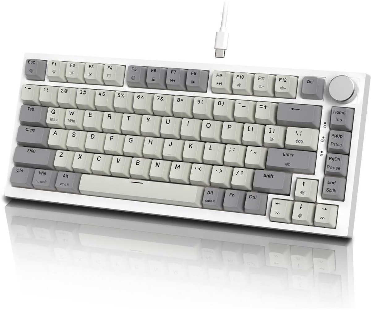 MKSS® Mechanical Keyboard - Mechanisch Toetsenbord Gaming - Grijs en Wit