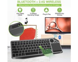 Techly ICTB9801TB toetsenbord Universeel RF-draadloos + Bluetooth QWERTY Amerikaans Engels Zwart