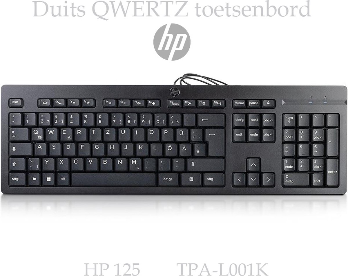 HP 125 DUITS QWERTZ toetsenbord - USB bedraad