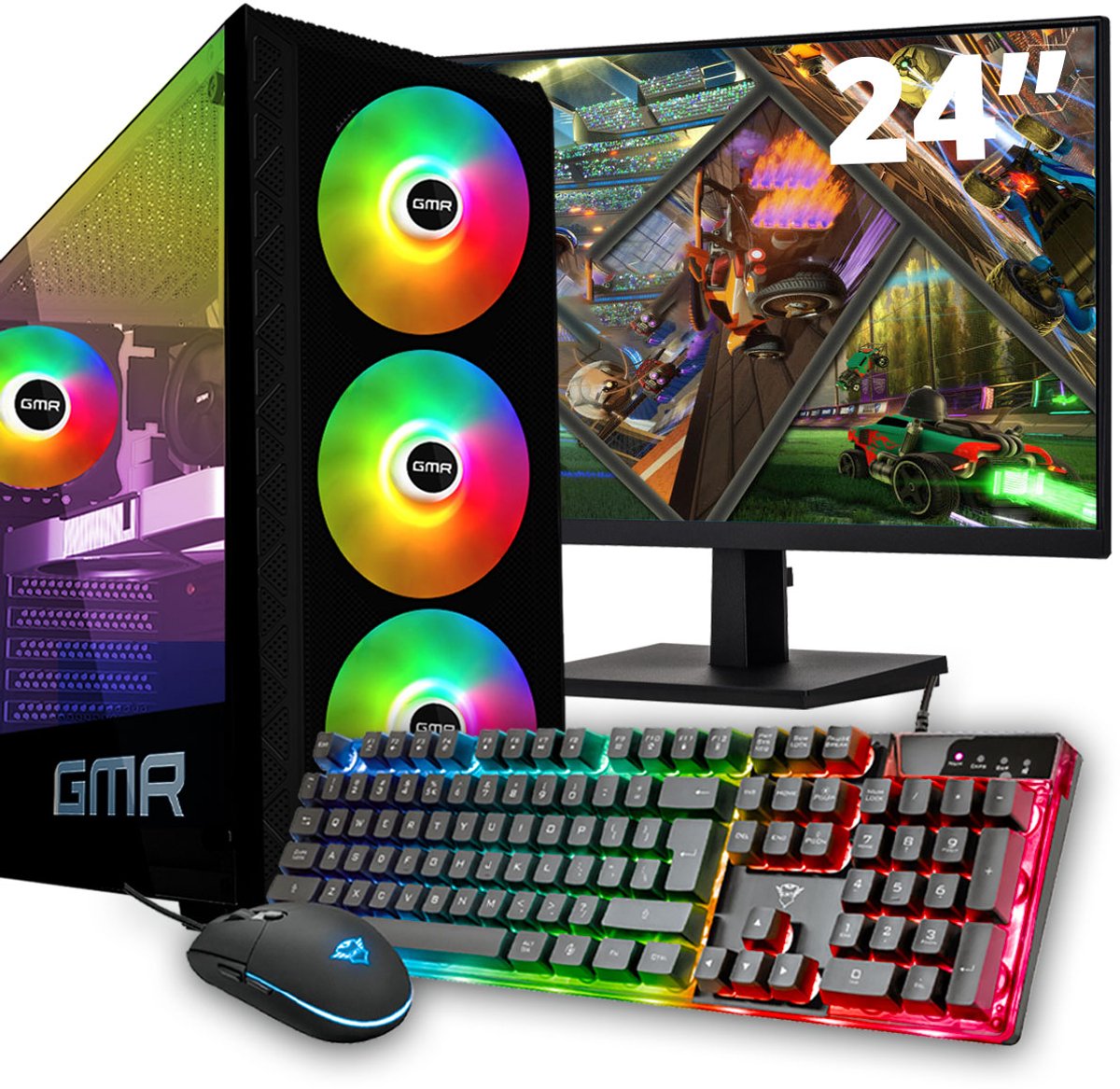 GMR - X-Control Gaming SET V1 (GamePC + 24 Inch Monitor + Toetsenbord + Muis + Game Controller)