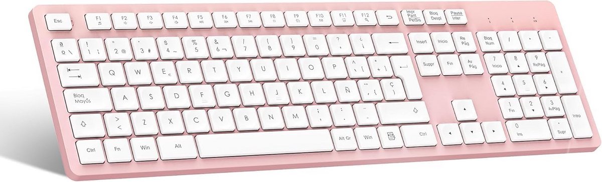 Draadloos QWERTY-toetsenbord met Nummertoetsenbord en Multimedia Sneltoetsen voor Windows en Mac