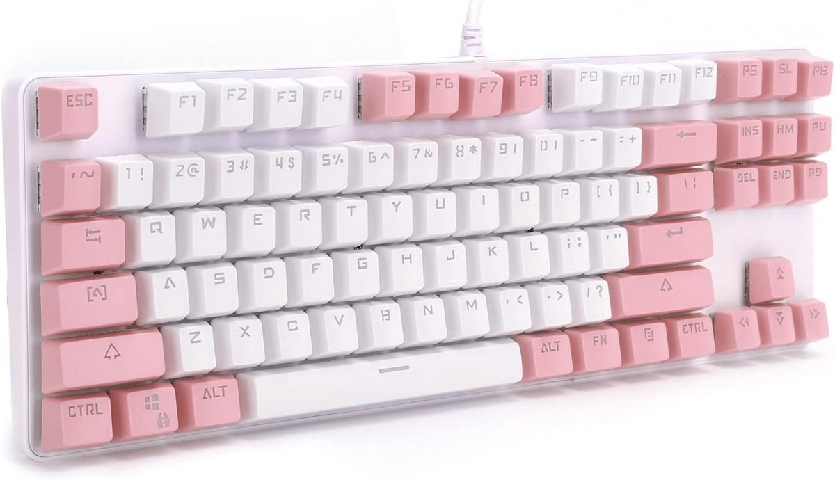 Mechanisch Toetsenbord 87 Toetsen PBT Bedraad Compact TKL - Wit Roze PC/Laptop