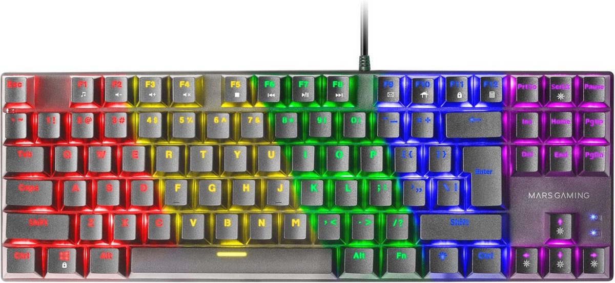 Compacte Mechanische Gaming Toetsenbord TKL met RGB Verlichting en Antighosting