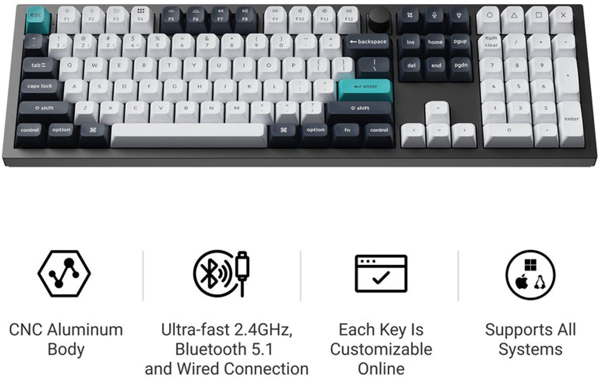 Keychron Q6 Max QMK/VIA toetsenbord banana switch