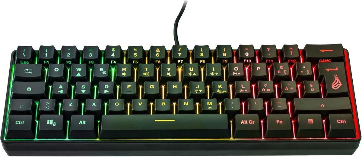 Compact 60% Gaming Toetsenbord met RGB Verlichting - Italiaanse QWERTY Indeling