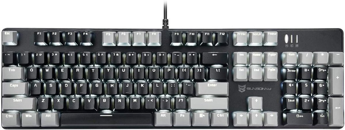 Mechanisch Gaming Toetsenbord Met Brown Switches - Volledige Grootte 104 Toetsen & Backlit