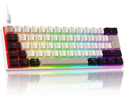 Compact Mechanisch Gaming Toetsenbord 60% UK-Layout Hot-Swap RGB voor PC en Mac