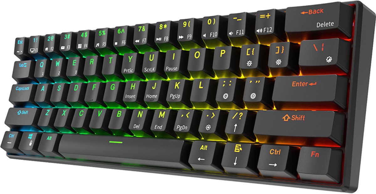 Royal Kludge RK61 - Mechanisch Gaming Toetsenbord - Draadloos - Ergonomisch - RGB - Red Switch