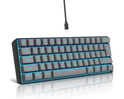 Compact 60% Gaming Toetsenbord met RGB LED Verlichting - Ergonomisch Mini-toetsenbord voor PC/Mac