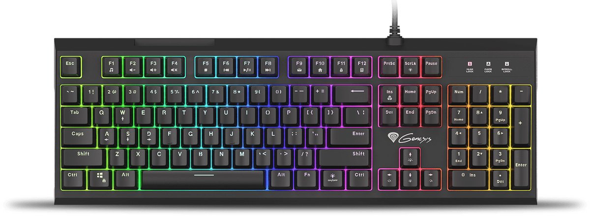 Genesis Thor 210 RGB Gaming Keyboard met Hybride mechanische toetsen Zwart