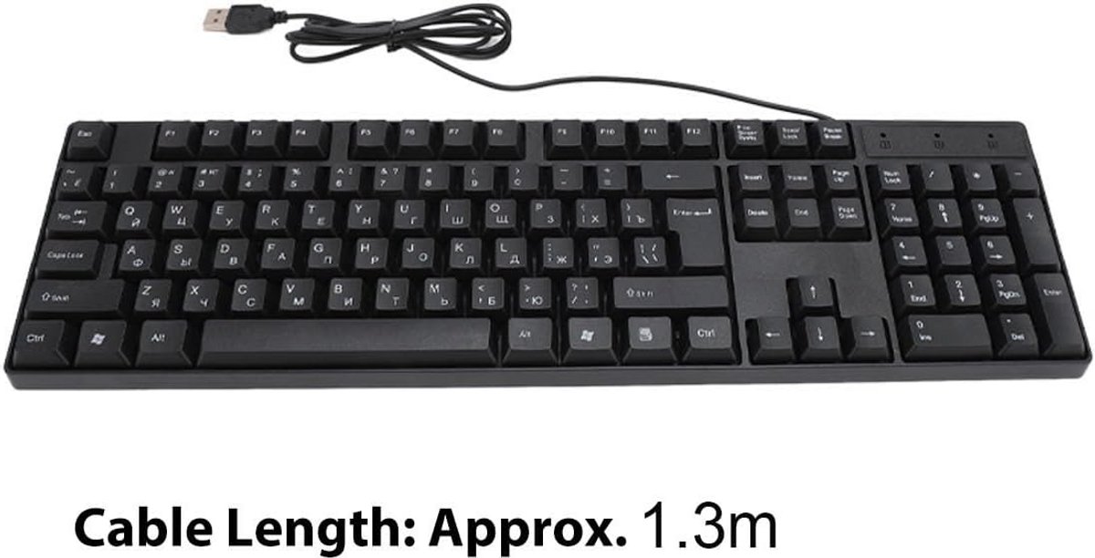 Bedraad USB Gaming Toetsenbord 104-Toetsen Ergonomisch Nederlands/Frans/Spaans/Russisch