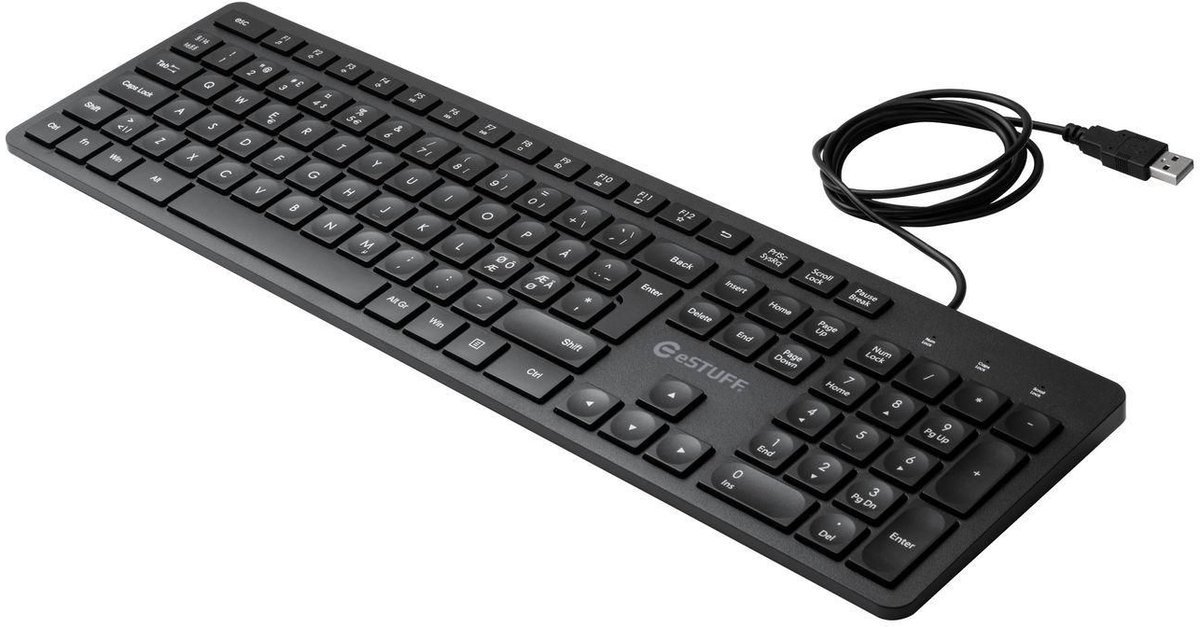 Gearlab GLB211102 toetsenbord USB QWERTY Scandinavisch Zwart