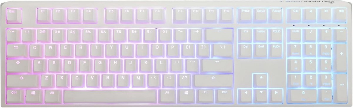 Mechanisch Gaming Toetsenbord - Wit, RGB Verlichting, MX Black Switches (US Layout)