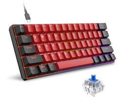 Mechanisch Gaming Toetsenbord 60% Compact met RGB Verlichting en Blauwe Switches