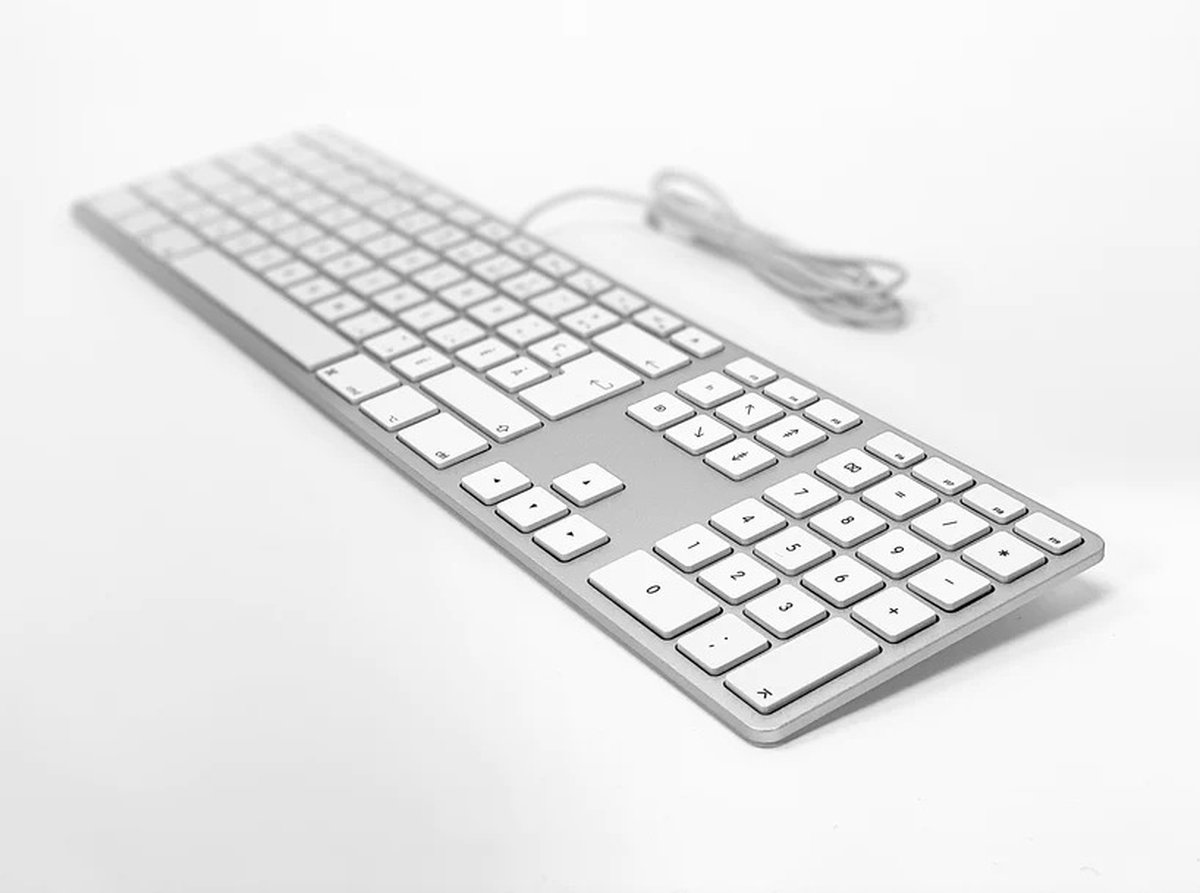 Matias FK318LS-UK RGB Backlit Wired Keyboard - Silver - Mac - UK