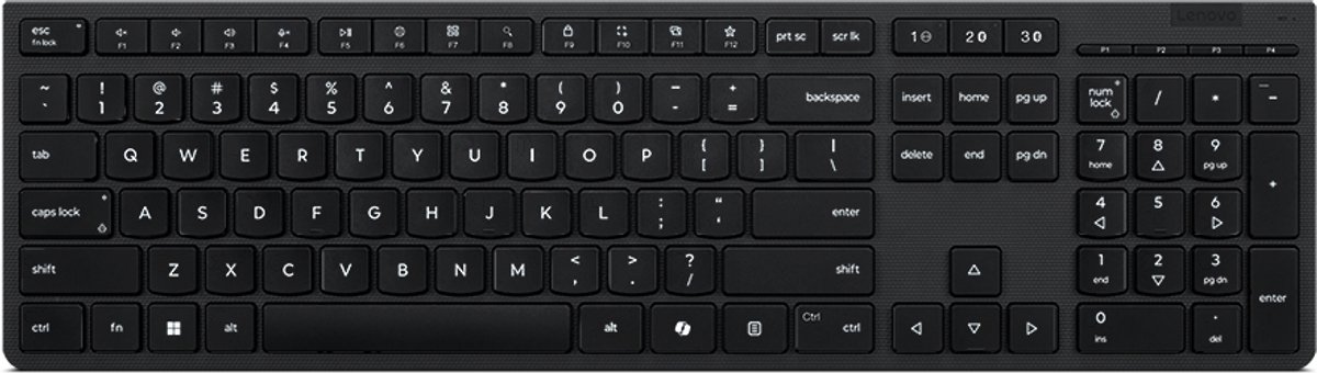Lenovo 4Y41R64540 toetsenbord Thuis/Werk RF-draadloos + Bluetooth Amerikaans Engels Zwart