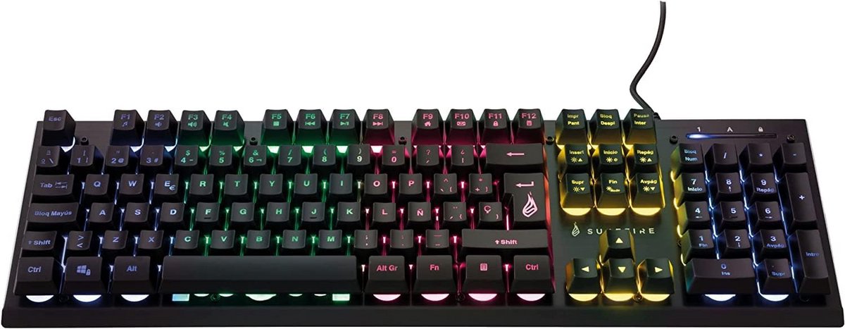RGB Gaming Toetsenbord met Spaanse Indeling en Aluminium Voorpaneel