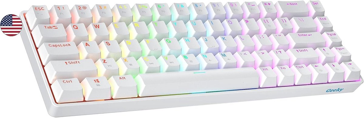 Mechanisch Gaming Toetsenbord 65% - Hot Swappable | RGB Verlichting | 68 Toetsen | ANSI US