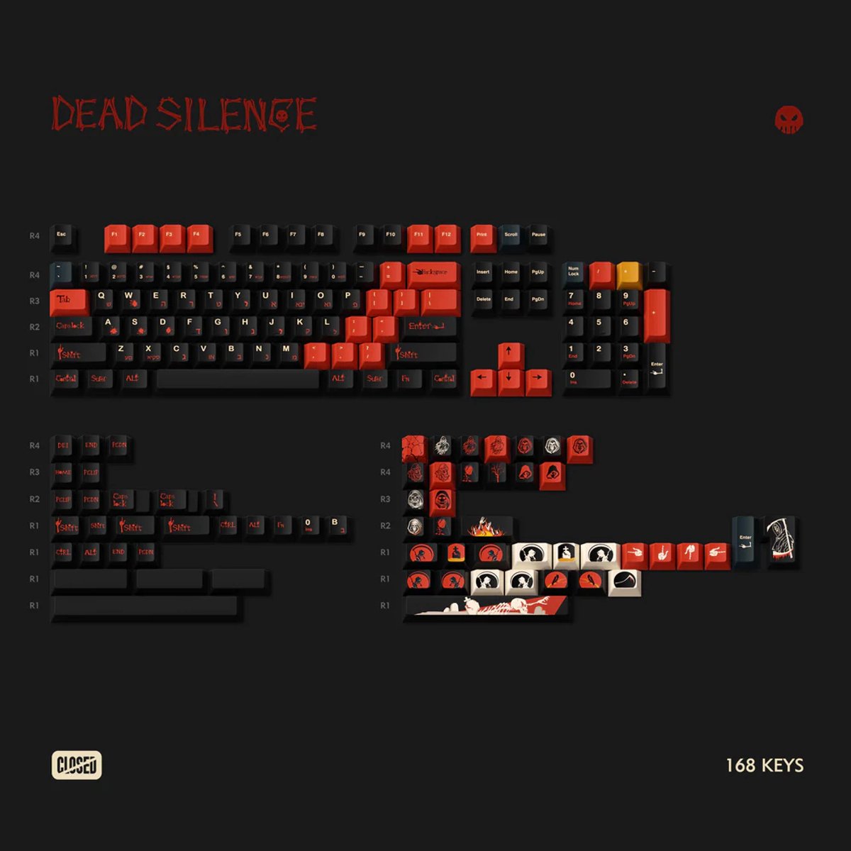 Keycaps Set - Wukds Dead Silence PBT - 168 Keys