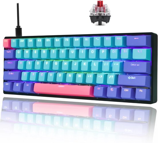 60% Mechanisch Gaming Toetsenbord met RGB Achtergrondverlichting en Hot Swappable Toetsen