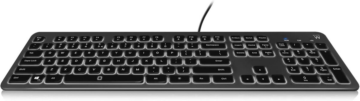 Verlicht Full-size Toetsenbord met Italiaanse QWERTY-indeling en Grote Letters - USB Bekabeld