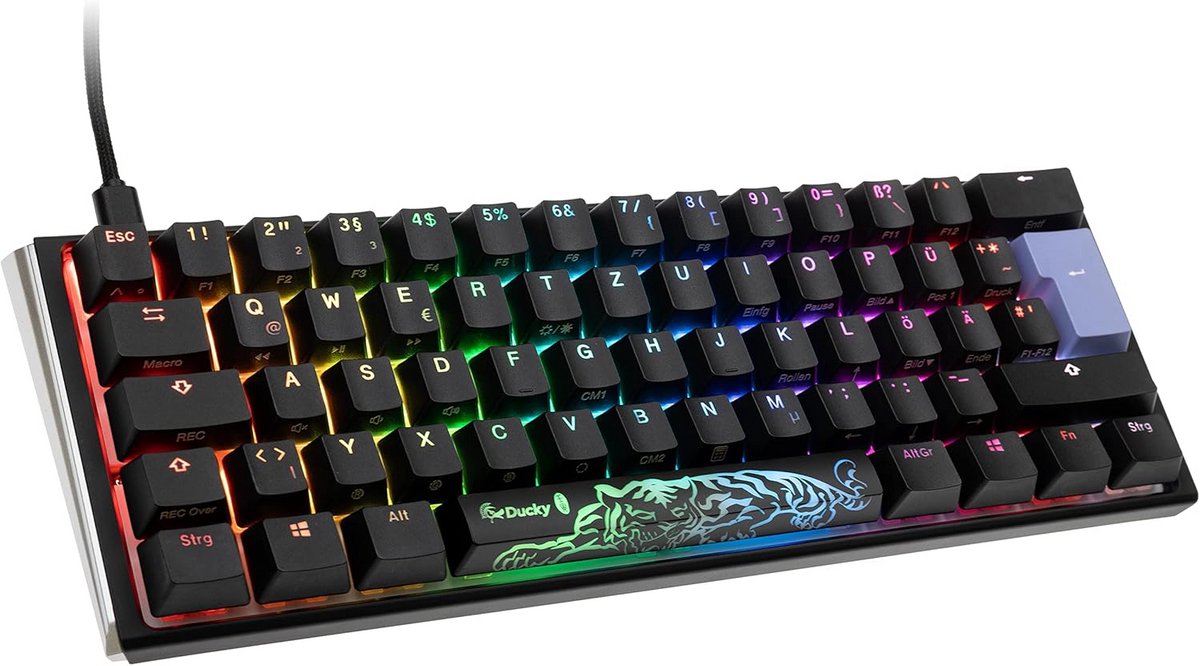 Mechanisch Gaming Toetsenbord Compact Formaat Zwart/Wit