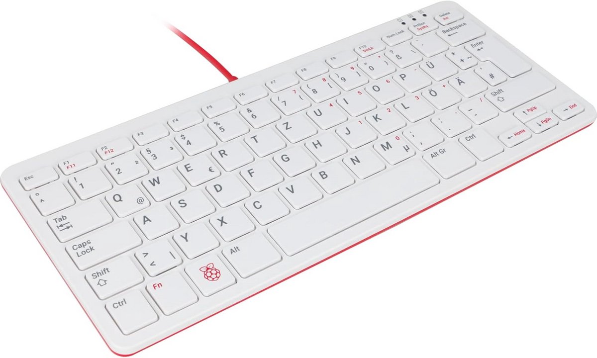 Officiële Toetsenbord voor Raspberry Pi - Wit/Rood