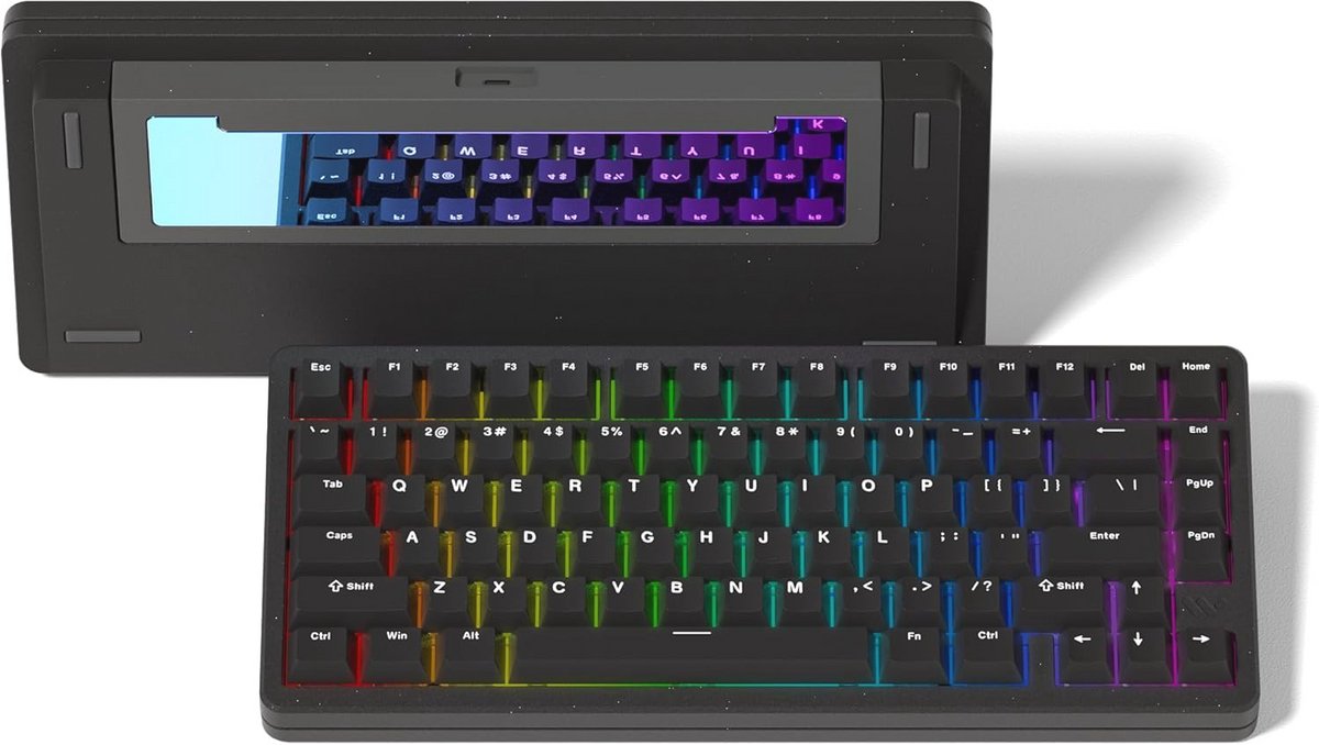 75% Draadloos Mechanisch Toetsenbord met RGB Verlichting en Hot Swappable Switches - Zwart