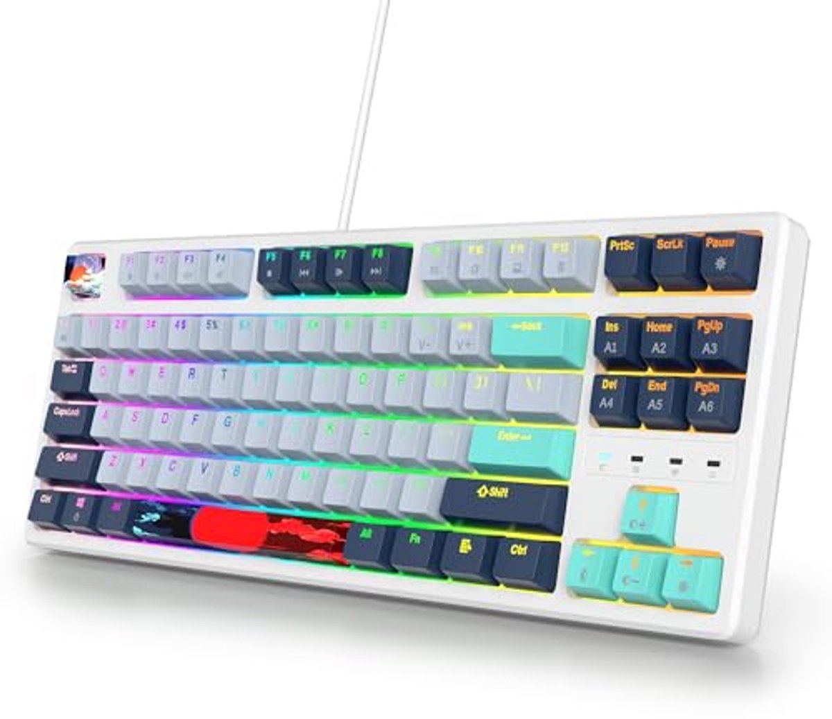 Mechanisch Gaming Toetsenbord 75% Tenkeyless met RGB Verlichting en QWERTY Indeling