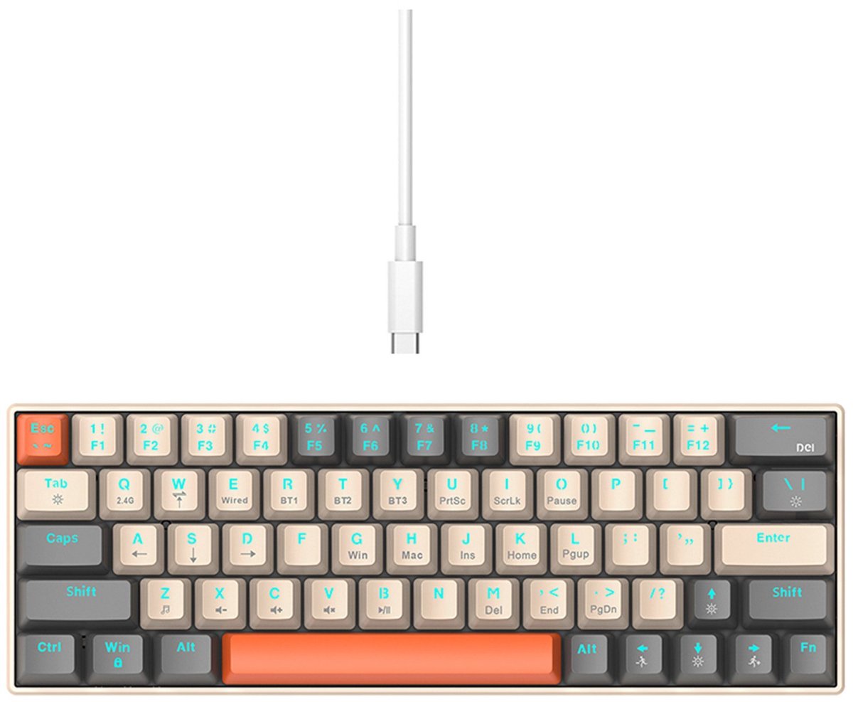 NAXSIR Mechanisch Gaming Toetsenbord 63 Toetsen met RGB Verlichting - USB - Plug & Play