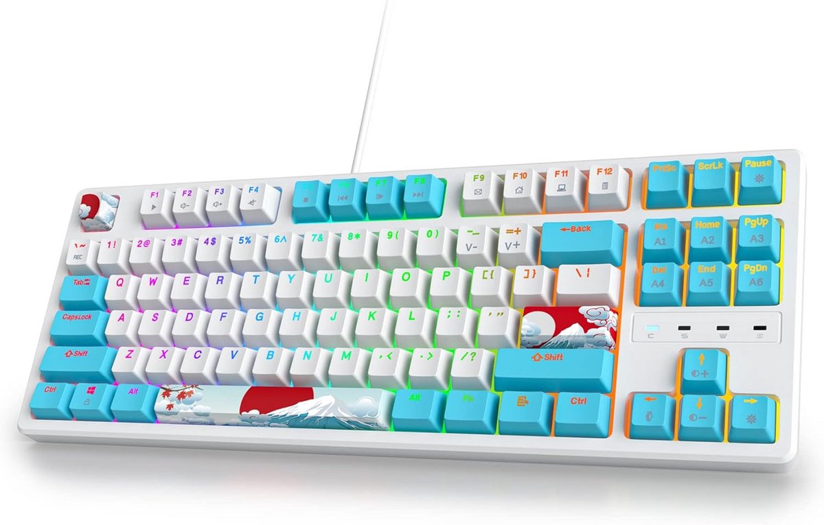 Compact Mechanisch Gaming Toetsenbord 75% TKL RGB QWERTY Kabel