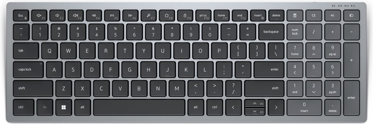 DELL KB740 toetsenbord RF-draadloos + Bluetooth QWERTY US International Grijs, Zwart