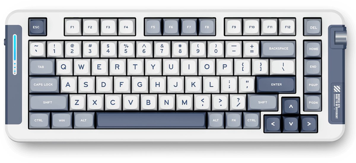 MCHOSE X75 - Draadloos Mechanisch Gaming - Toetsenbord - QWERTY - RGB ANSI (ENG) - Marineblauw