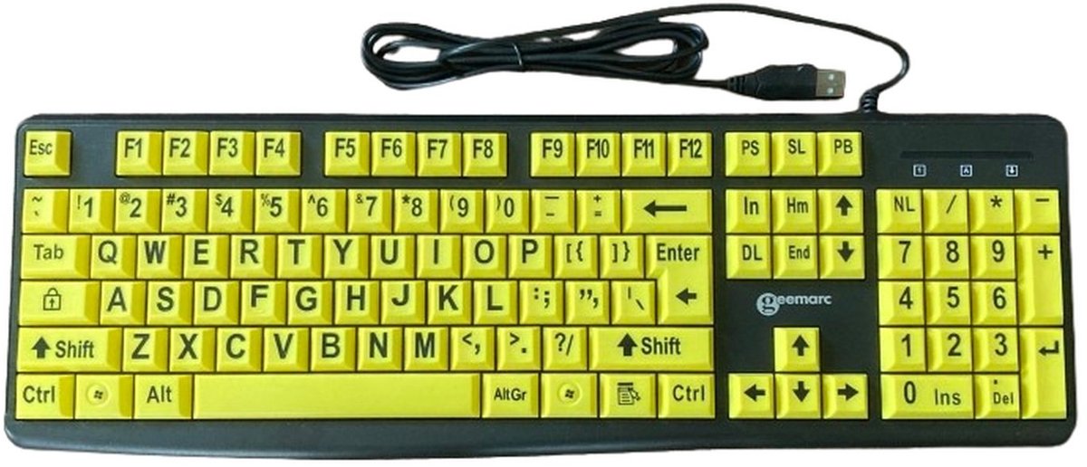 Toetsenbord - geel-zwart - zeer geschikt voor SLECHTZIENDEN - keyboard