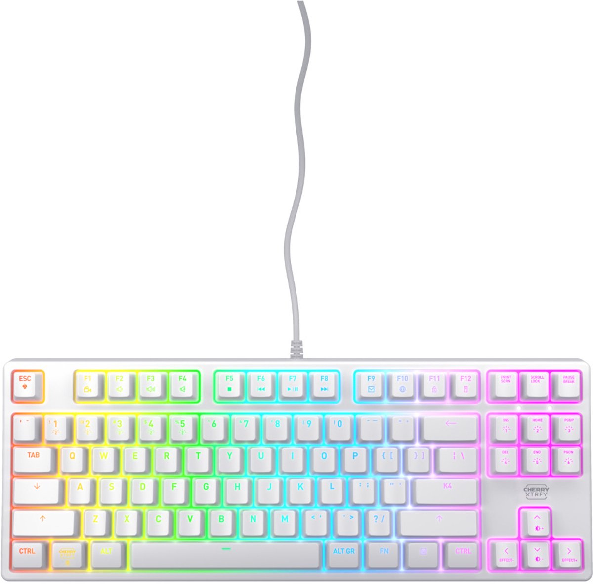 Cherry K4V2 TKL toetsenbord Gamen USB QWERTY Amerikaans Engels Wit