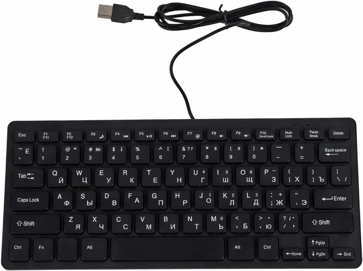 Ultradun USB Mini-Toetsenbord met Kabel - Compact 78-Toetsen Layout voor Laptop en PC