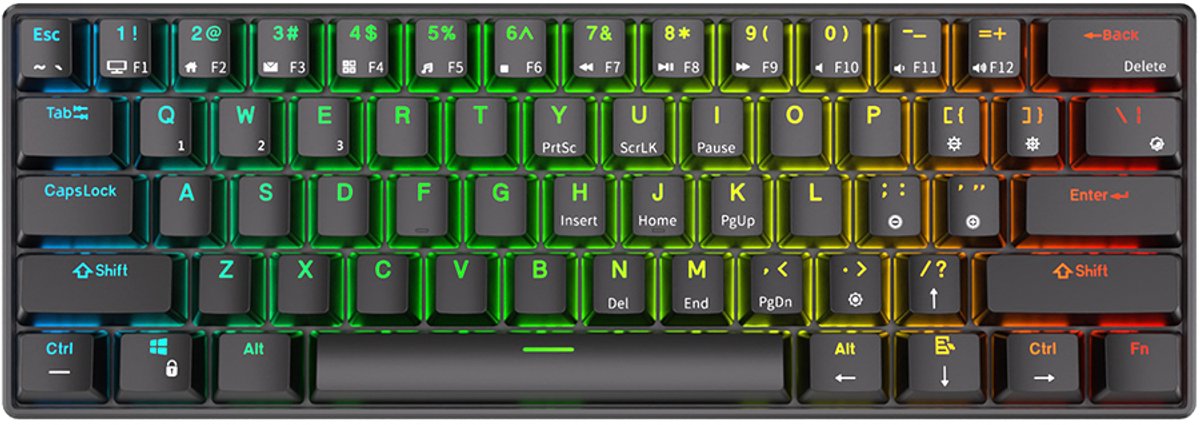 Royal Kludge RK61 - Mechanisch Gaming Toetsenbord - Draadloos - RGB - Blue Switch