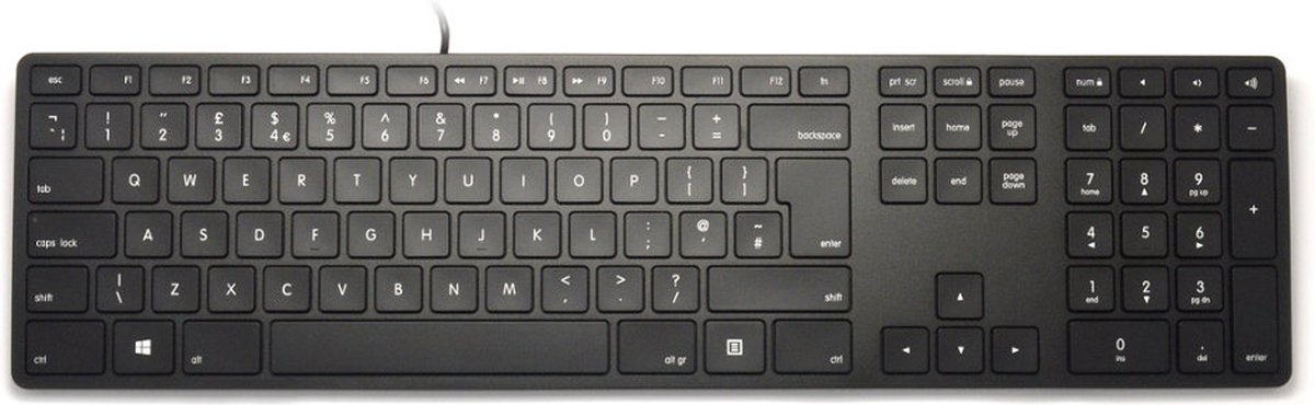 Matias FK318PCLBB-UK RGB Backlit Wired Aluminum Keyboard -Black - PC - UK