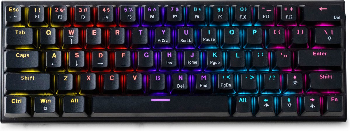 60% Mechanisch Gaming Keyboard – Blue Switches - RGB – Zwart– Bedraad